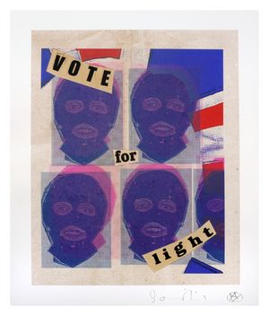 Jamie Reid Vote For Light eight colour screenprint